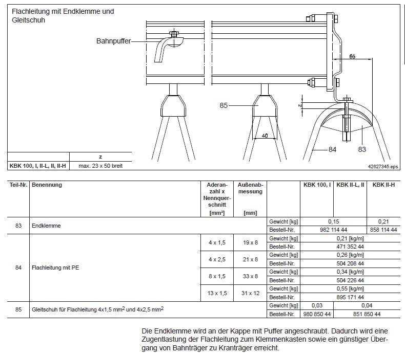 Demag Gleitschuh KBKII, -L, -H, A18, A20 Ultramid B 3K, Kabelpilz, Kabelhalter – Ansicht 2