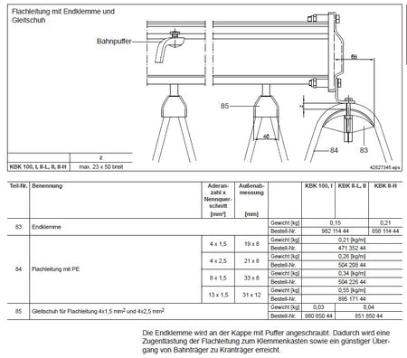 Demag Gleitschuh KBKII, -L, -H, A18, A20 Ultramid B 3K, Kabelpilz, Kabelhalter – Ansicht 2
