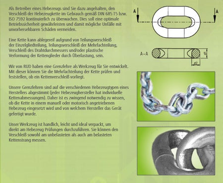 Für J.D. NEUHAUS Kettenzüge: Kettenlehre, Grenzlehre, Kettenprüfung, UVV – Ansicht 4