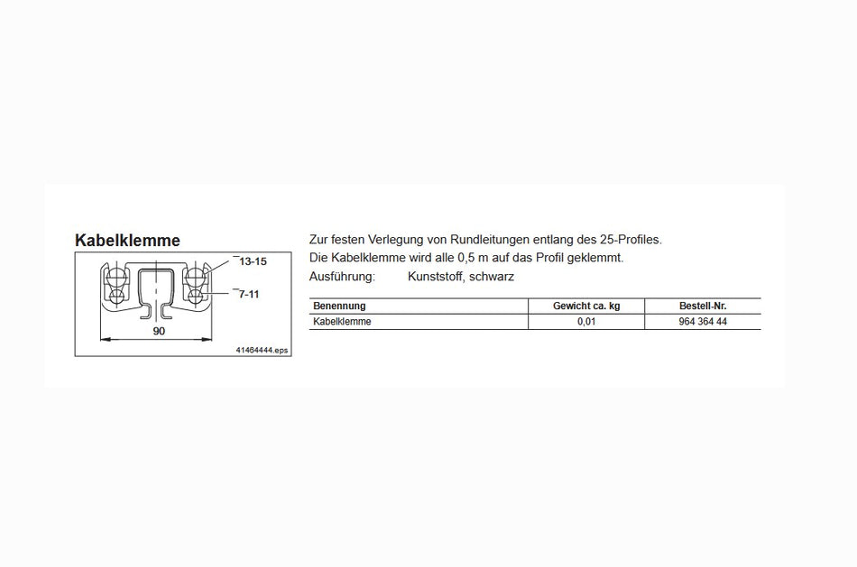 Demag Kabelhalter, Kabelführung, Leitungshalter, Leitungsklemme KBK-25 Set 20 Stk Artikelnummer: 96436433 – Ansicht 2