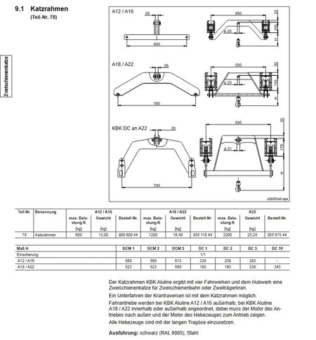 Demag Aluline KBK-A18/A22_KBK-II / II-L, Katzrahmen ohne Fahrwerke – Ansicht 2