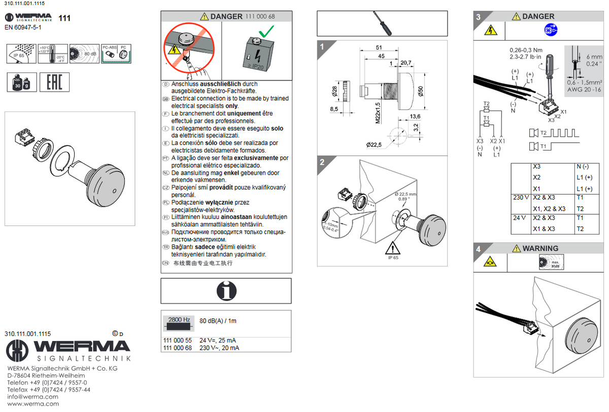 LED-Summer EM Dauerton 230V RD – Ansicht 3