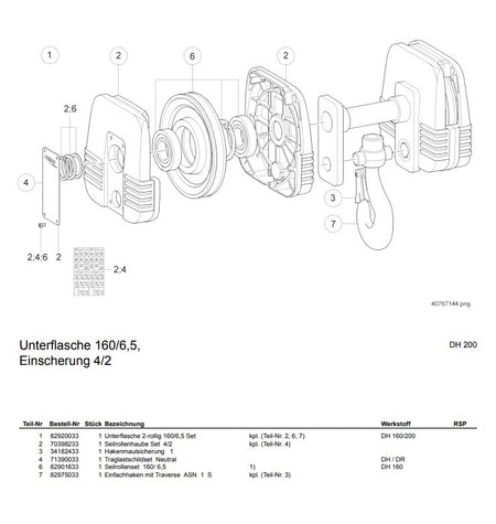 Demag Seilrollenset DDurchmesser: 180 mm, Seildurchmesser: 6,5 mm, DH200/DH160 – Ansicht 2