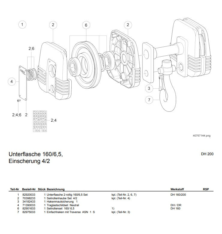Demag Seilrollenset DDurchmesser: 180 mm, Seildurchmesser: 6,5 mm, DH200/DH160 – Ansicht 2
