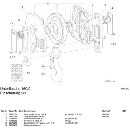 Demag Unterflasche 1-Rollig E 1.0T 160/ 9.0, DH200, DR-3 – Ansicht 2