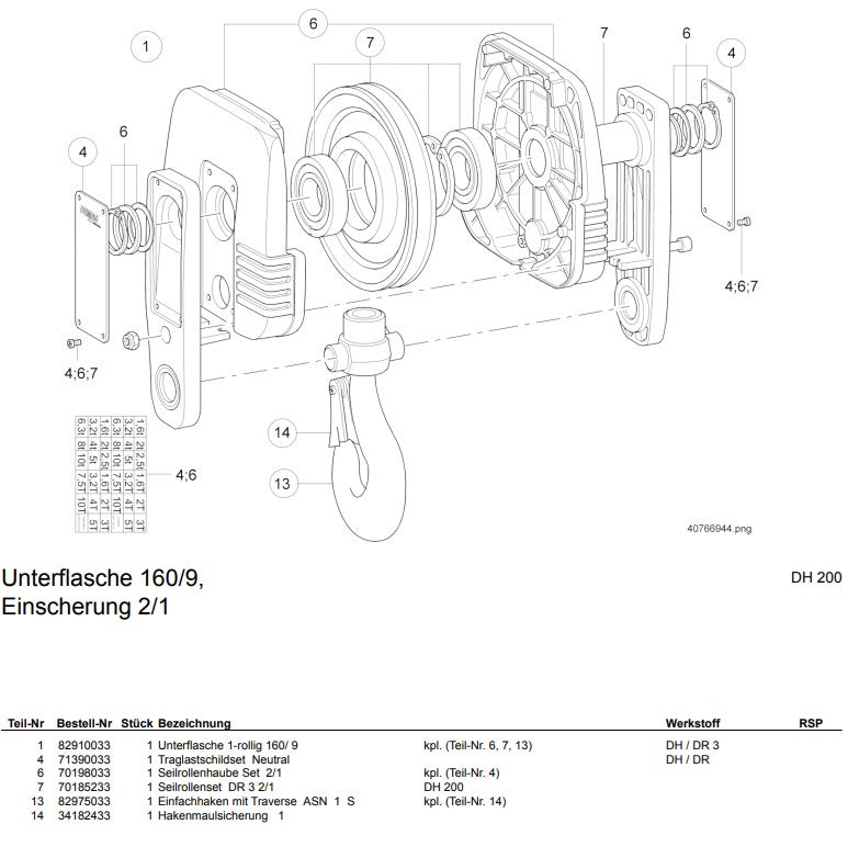 Demag Unterflasche 1-Rollig E 1.0T 160/ 9.0, DH200, DR-3 – Ansicht 2