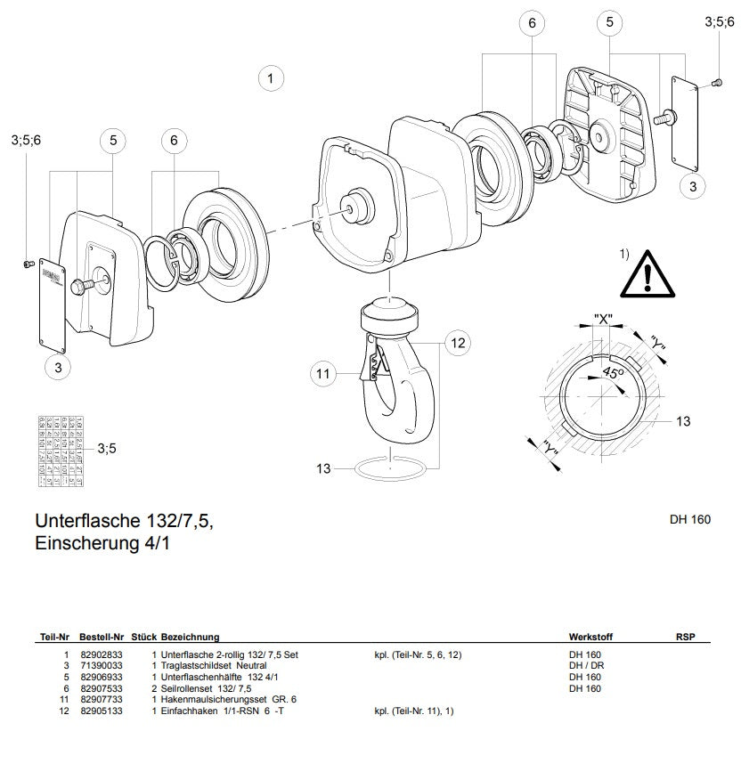 Demag Unterflaschenhälfte Lasthaken DH 160 - 132 4/1 – Ansicht 2
