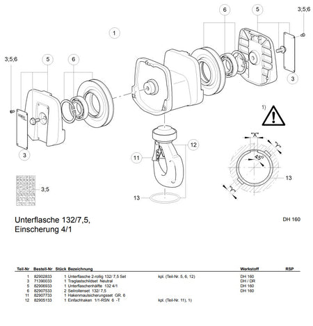 Demag Unterflaschenhälfte Lasthaken DH 160 - 132 4/1 – Ansicht 2