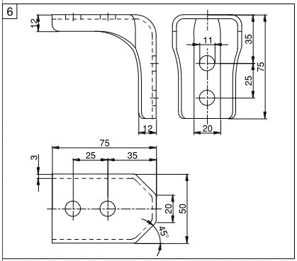 Demag Winkel Montage 75 x 75mm, für C-Schiene, Montagewinkel, Anbaumaterial – Ansicht 2