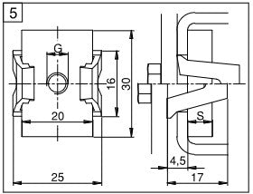 Demag Gleitmutter mit Halter M12, für C-Schiene, Montagewinkel, Konsole, Anbaumaterial – Ansicht 2