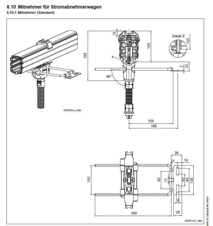 Demag DCL Stromschiene, Mitnehmer für Stromabnehmer, Halter – Ansicht 2