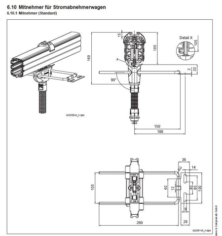 Demag DCL Stromschiene, Mitnehmer für Stromabnehmer, Halter – Ansicht 2