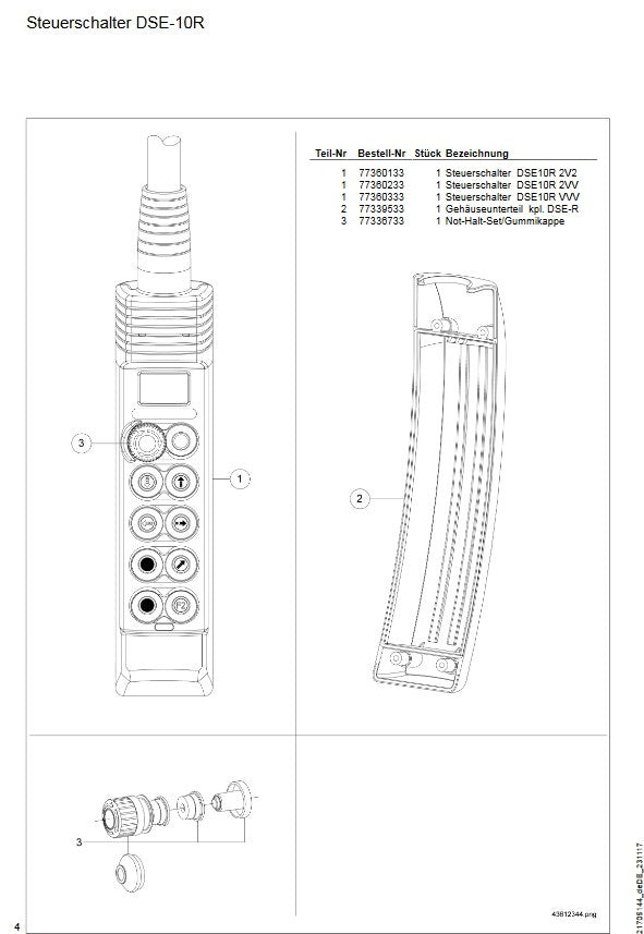 Demag Steuerschalter DSE10R VVV, inkl. Steuerkabel 2TY DR-6m – Ansicht 4