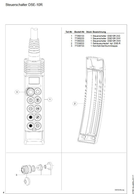 Demag Steuerschalter DSE10R VVV, inkl. Steuerkabel 2TY DR-6m – Ansicht 4