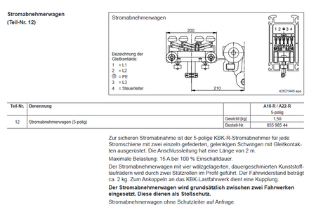 Demag Stromabnehmerwagen KBK-A-18R/22R, Aluline, 4 polig – Ansicht 2