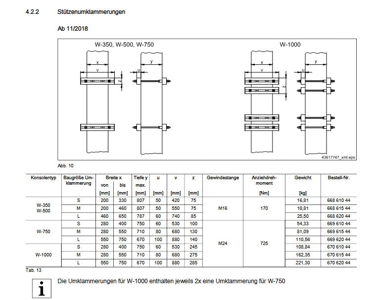 Demag KBK 280/550 Umklammerung Wandkonsole ab 11/2018_für Schwenkkran – Ansicht 2