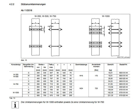 Demag KBK 280/550 Umklammerung Wandkonsole ab 11/2018_für Schwenkkran – Ansicht 2