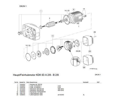 Demag Bremsenset KD 63, Aluminium, für Motor KDF und DKUN-1, 400V50 – Ansicht 3