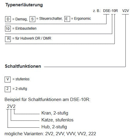 Demag Steuerschalter DSE10R VVV, inkl. Steuerkabel 2TY DR-14m – Ansicht 2