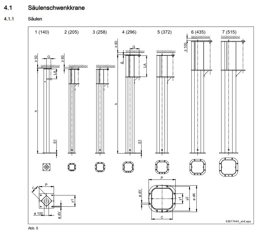 Demag KBK Säule 1(140), Höhe 3015mm, LA: 350mm, JC-Serie
