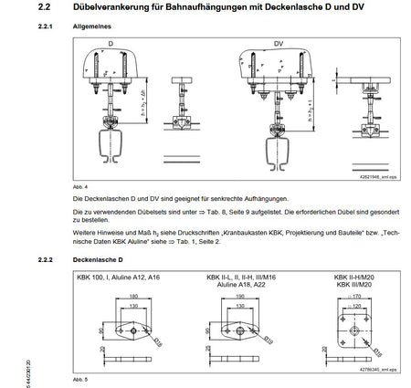 Demag Deckenlasche D (Dübel M16) für KBK II-L_KBKII-H/M16_KBK100 A18/A22_1700Kg – Ansicht 2