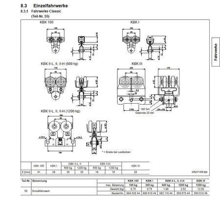 Demag Lasche, Verbinder KBK I, für KBK 100/II Fahrwerke, Antriebe, Traversen – Ansicht 3