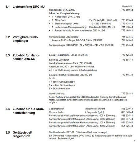 Demag Set, Funksender, Senderset DRC-MJ D3 (ohne Empfänger) – Ansicht 2