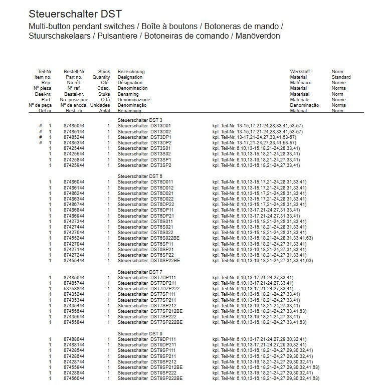 Demag Steuerschalter DST9DP211, 2-stufig / 1-stufig, Direktgesteuert mit Not-Aus – Ansicht 4