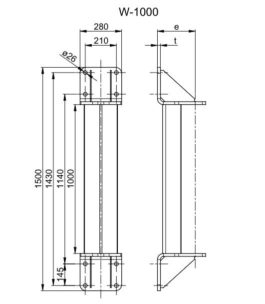 Demag KBK Wandkonsole W-1000-E (LA Lagerabstand in mm, elektrisch) Ab 11/2018