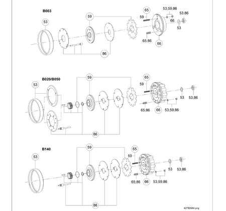 Demag Überholungsset, Bremse B050, Motor ZB112, 132 – Ansicht 2