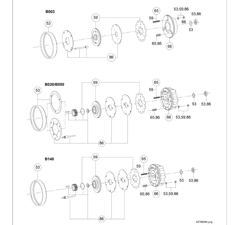 Demag Überholungsset, Bremse B050, Motor ZB112, 132 – Ansicht 2
