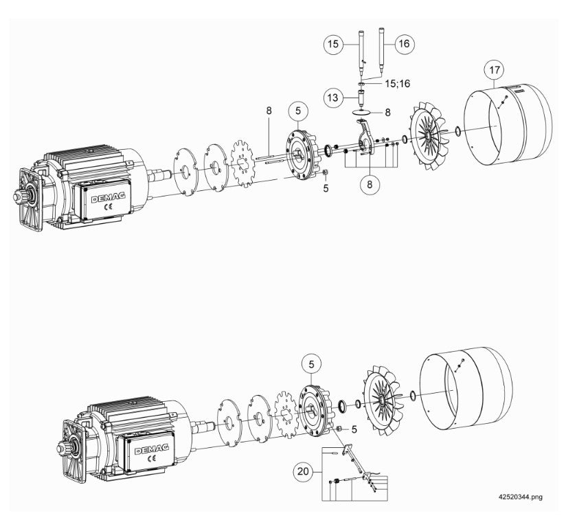 Demag Bremslüfthebel, für Handbremslüftung, Bremse B280, HBLN B280, ZB160-200 – Ansicht 2