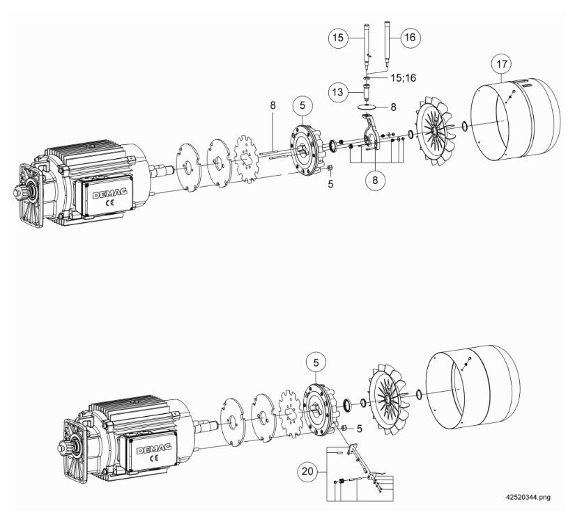 Demag Lüftbügel Set B680 , für Bremslüfthebel, Bremse B680 Z 200, 225 – Ansicht 2