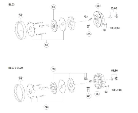 Demag Verschleissset, Bremse BL03, Motor ZBL63 (nicht für ZBL71) – Ansicht 2