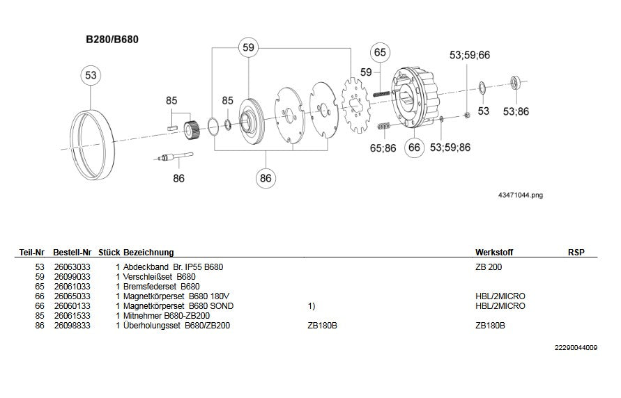 Demag Abdeckband, Bremse B680 ZB 180B, 200-225 – Ansicht 2