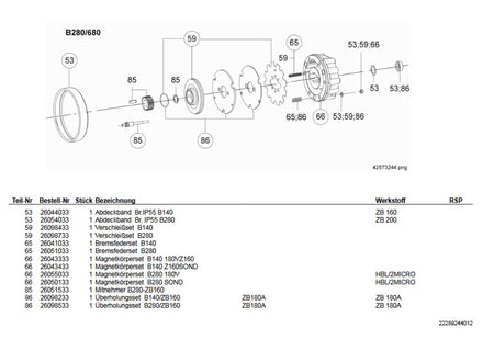 Demag Überholungsset, Bremse B140 / ZB160-ZB 180A – Ansicht 2