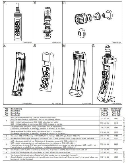 Demag Steuerschalter DSE10R VVV, inkl. Steuerkabel 2TY DR-6m – Ansicht 3