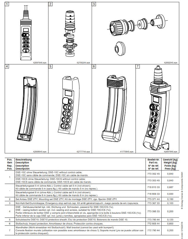 Demag Steuerschalter DSE10R VVV, inkl. Steuerkabel 2TY DR-6m – Ansicht 3