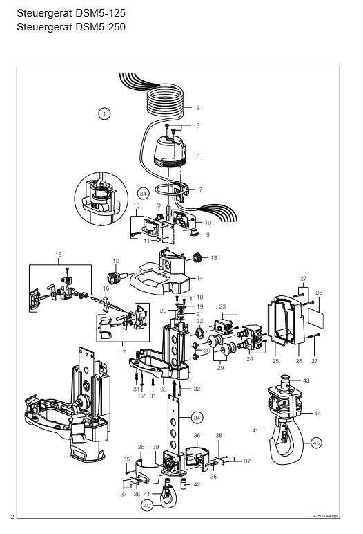 Demag Steuerleitung für DSM-DKM/ES 1, Wendelleitung KPL 2800 H2,8 – Ansicht 2