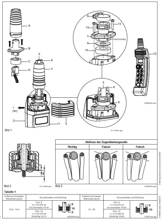 Demag Anbauset DSE für Steuerkabel 2TY, für DSE10R, DSE-10C, DSE10CS – Ansicht 2