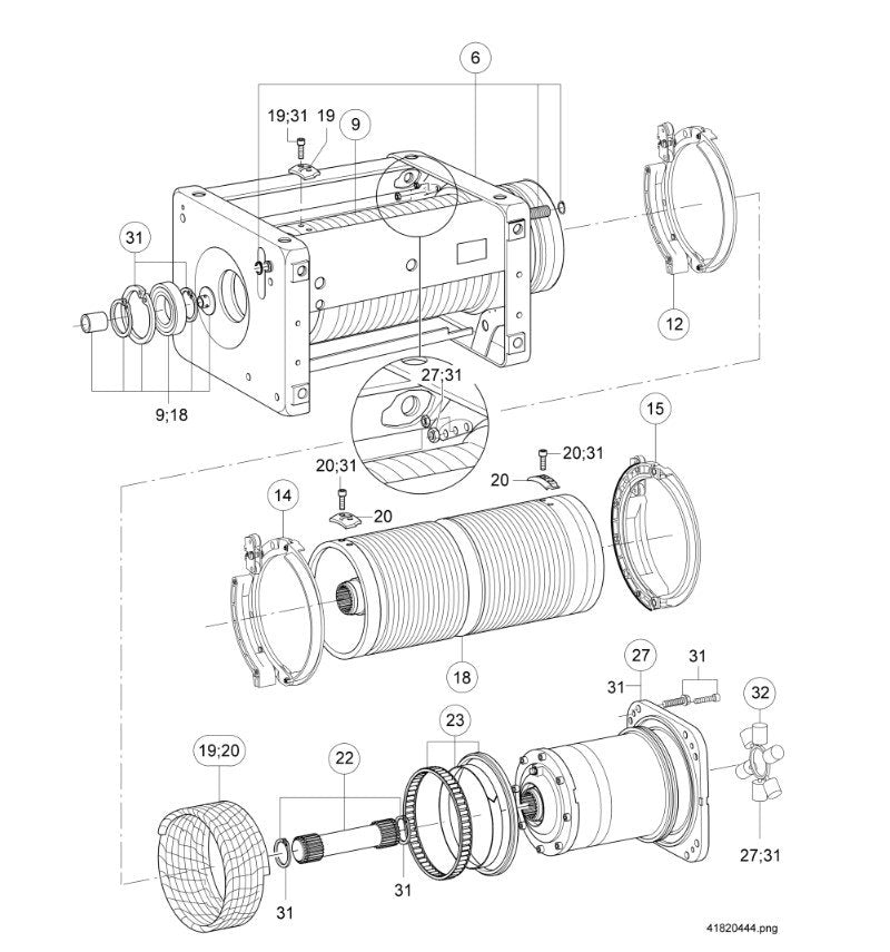Demag DH1000 20mm Seilführung links – Ansicht 2