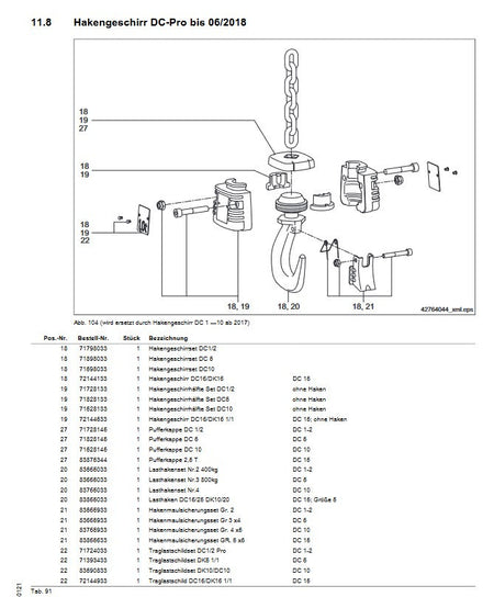 Demag Hakengeschirrset DC 1-2 , ohne Lasthaken, 1/1, für Lasthaken bis 06/2018 – Ansicht 2