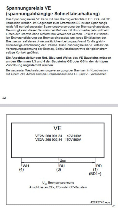 Demag Spannungsrelais VE 42-149 V AC, Bremsbaustein – Ansicht 3