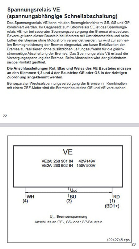 Demag Spannungsrelais VE 42-149 V AC, Bremsbaustein – Ansicht 3
