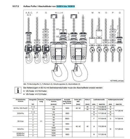 Demag Abschaltfeder DC 10 V6, Abschaltpuffer Lastkette – Ansicht 2