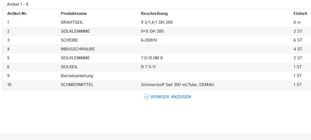 Demag DH200 Drahtseilset 9 H10 2/1 - 23.9m – Ansicht 7