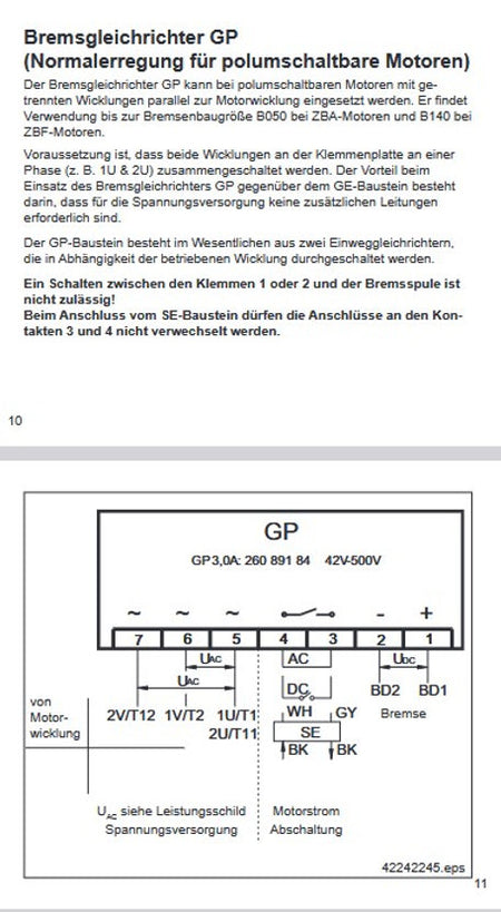Demag Bremsbaustein GP 3A, Bremsenansteuerung, Bremsgleichrichter – Ansicht 3