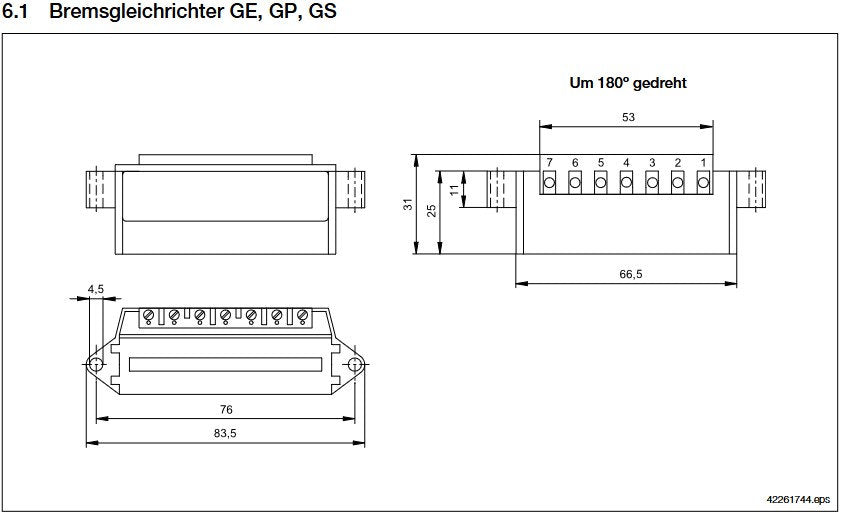 Demag Bremsbaustein GE 3A, Bremsenansteuerung, Bremsgleichrichter – Ansicht 4