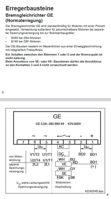 Demag Bremsbaustein GE 3A, Bremsenansteuerung, Bremsgleichrichter – Ansicht 3