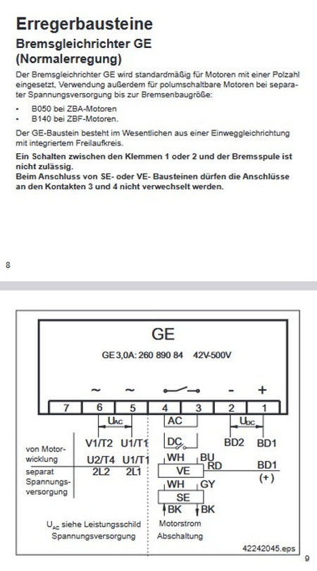 Demag Bremsbaustein GE 3A, Bremsenansteuerung, Bremsgleichrichter – Ansicht 3